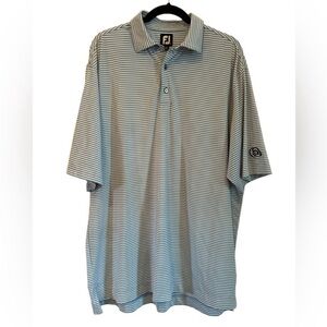 FootJoy blue and white striped mens polo style shirt size XL